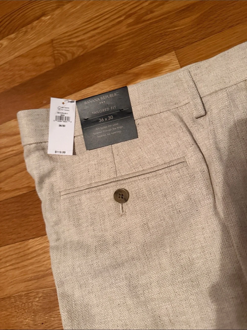 Banana Republic TAILORED HERRINGBONE LINEN blend Men's Dress Pants